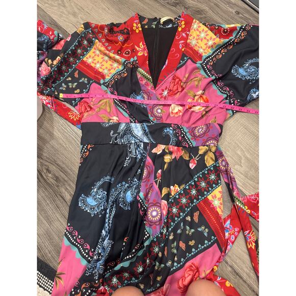 Wayward Fancies x eShakti Boho Patchwork Maxi Dress Kimono Sleeve Custom Size - Picture 11 of 12
